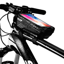 Load image into Gallery viewer, WILD MAN Bike Phone Mount Bag, Cycling Waterproof Front Frame Top Tube Handlebar Bag with Touch Screen Holder Case for iPhone X XS Max XR 8 7 Plus, for Android/iPhone Cellphones Under 6.5”
