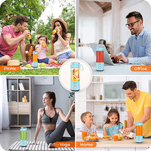 Load image into Gallery viewer, Portable Blender, Personal Size Blender Smoothies and Shakes, Mini Blender 4000mAh USB Rechargeable with Six Blades, Handheld Blender Sports,Travel,Gym (Blue)
