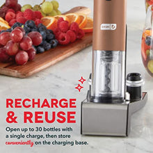 Load image into Gallery viewer, Dash Serve &amp; Preserve Wine Set – Rechargeable Electric Wine Preservation System – Wine Bottle Opener, Vacuum Sealer, 2 Reusable Caps + Charging Base – Rose Gold
