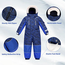 Load image into Gallery viewer, Yueta Boys Snowsuit One Piece Kids Ski Suit Coveralls Ski Jackets Jumpsuits Waterproof for 5 Years Toddler Snowboarding
