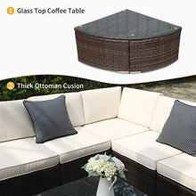 Load image into Gallery viewer, 6 Pieces Patio Furniture Sets,Luxury Outdoor All Weather PE Rattan Wicker Lawn Conversation Sets,Garden Sofa Set with Coffee Table and Couch Cushions for Patio, Backyard, Pool (Beige-6PCS)
