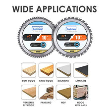 Load image into Gallery viewer, Luckyway 2-Pack 10 Inch Miter / Table Saw Blades 32T&amp;60T with 5/8 Inch Arbor TCT Circular Saw Blade for Cutting Wood

