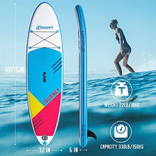 Load image into Gallery viewer, EGGORY Inflatable Stand Up Paddle Board,10'6"x 32"x 6" | SUP Surfboard with Premium SUP Accessories &amp; Backpack, Adj Paddle, Pump, Leash, Valve Adjuster | Youth &amp; Adult Surfing Boat
