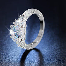 Load image into Gallery viewer, Cubic Zirconia Promise Floral Rings for Women and Girls Gold Plated Wedding Ring Cubic Zirconia Engagement Band Ring
