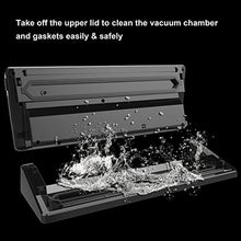 Load image into Gallery viewer, GERYON Vacuum Sealer Machine, Automatic Food Sealer for Food Savers w/Starter Kit|Led Indicator Lights|Easy to Clean|Dry &amp; Moist Food Modes| Compact Design (Silver)
