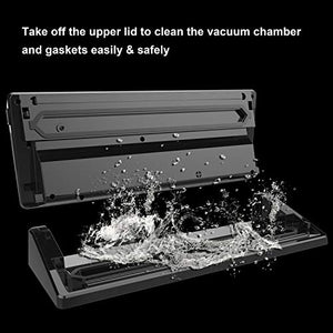 GERYON Vacuum Sealer Machine, Automatic Food Sealer for Food Savers w/Starter Kit|Led Indicator Lights|Easy to Clean|Dry & Moist Food Modes| Compact Design (Silver)