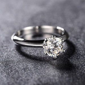 AINUOSHI 2 Ct CZ Solitaire Engagement Ring Sterling Silver Cubic Zirconia White Gold Plated Size 4-10 Anniversary Rings(7)