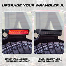Load image into Gallery viewer, KIWI MASTER Smoked LED Tail Lights &amp; 3rd Brake Light Set for 2018-2022 Jeep Wrangler JL Accessories Third Brake Light High Mount Stop Light Reverse Light Turn Signal Light (Black Housing Smoke Lens)
