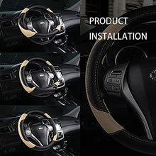 Load image into Gallery viewer, Leather Car Steering Wheel Cover, Non-Slip Car Wheel Cover Protector Breathable Microfiber Leather Universal Fit for Most Cars(Beige)
