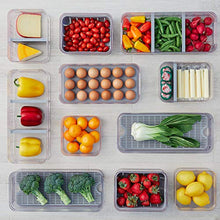 Load image into Gallery viewer, iDesign Crisp BPA-Free Plastic Produce Storage Bin - 8.32" x 6.32" x 3.76", Clear/Gray
