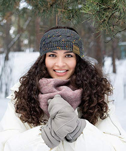 2 Pack Ear Warmer Headband Women Winter Cable Knit Headband Twist Fuzzy Fleece Lined Gifts Stocking Stuffers for Mom