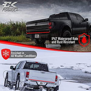CK Formula 60” Single Row LED Tailgate Light Bar - 5 Functions: Reverse, Brake, Running, Turn Signal, Double Flash Light Strip for Trucks, 2935 SMD LED Chips, IP67 Waterproof, 12V, 1 Piece