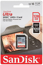 Load image into Gallery viewer, SanDisk 128GB Ultra SDXC UHS-I Memory Card - 100MB/s, C10, U1, Full HD, SD Card - SDSDUNR-128G-GN6IN
