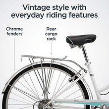 Load image into Gallery viewer, Schwinn Wayfarer Adult Bike Hybrid Retro-Styled Cruiser, 16-Inch/Small Steel Step-Through Frame, 7-Speed Drivetrain, Rear Rack, 700C Wheels, White
