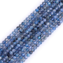Load image into Gallery viewer, GEM-Inside 3mm Natural Stone Blue Kyanite Faceted Spacer Small Beads for Jewelry Making 15"
