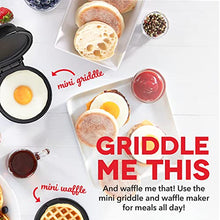Load image into Gallery viewer, Dash Mini Maker Waffle Maker + Griddle, 2-Pack Griddle + Waffle Iron - Black
