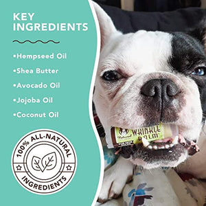 Natural Dog Company Wrinkle Balm (0.15-oz Trial Stick) | Healing & Soothing Balm | All-Natural & Organic | Vegan & Veterinarian-Approved | for Face Wrinkles and Skin Folds | Ideal for Bulldogs & Pugs