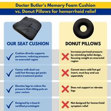 Load image into Gallery viewer, Doctor Butler's Hemorrhoid &amp; Fissure Ointment and Orthopedic Memory Foam Cushion Bundle
