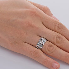 Load image into Gallery viewer, Carolyn Pollack Sterling Silver Open Scroll Work Band Ring Size 7

