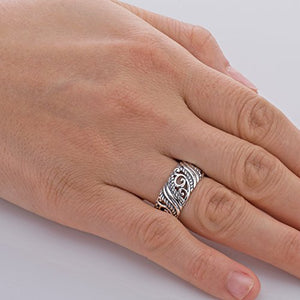 Carolyn Pollack Sterling Silver Open Scroll Work Band Ring Size 7