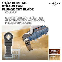 Load image into Gallery viewer, BOSCH Starlock Oscillating Tool Blades, Bi-Metal Multitool Blades for Hard Wood, Laminate and Drywall; Extra Clean Plunge Cut Saw Blades, 3-Pack, 1-1/4 Width (OSL114JF-3)
