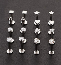 Load image into Gallery viewer, Udalyn 20 Pcs Stainless Steel Labret Studs Lip Rings for Men Women Nose Studs Cartilage Earrings Tragus Helix Piercing Jewelry 16G
