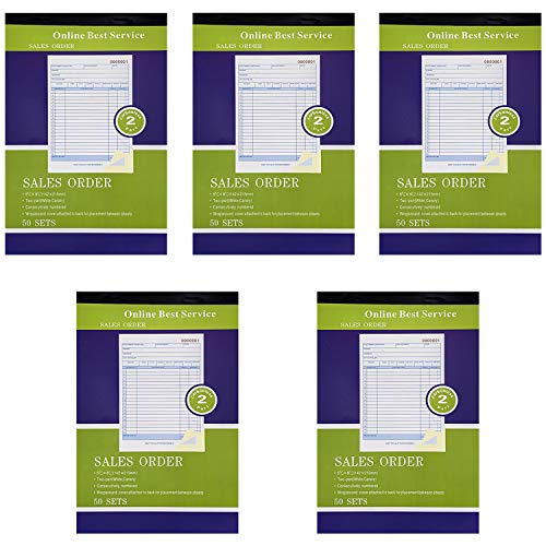 Online Best Service 5 Pack Large Sales Order Book Receipt Invoice Duplicate Carbonless 50 Sets 5.5
