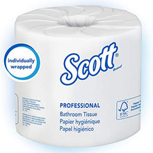 Load image into Gallery viewer, Scott Essential Professional 100% Recycled Fiber Bulk Toilet Paper for Business (13217), 2-PLY Standard Rolls, White, 80 Rolls / Case, 506 Sheets / Roll (Packaging may vary)
