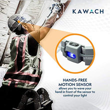 Load image into Gallery viewer, KAWACH K-1110 LED Motion Sensor Headlamp, Hands Free Ultra-Low Profile, 300 High Lumen LED Output, 220° Area Illumination, Multiple Light Modes, Great for Running, Cycling, Hiking, AAA Battery Powered
