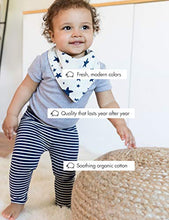 Load image into Gallery viewer, Moon and Back by Hanna Andersson Baby 5-Pack Organic Cotton Reversible Bib, Blue, One Size
