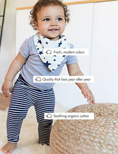 Load image into Gallery viewer, Moon and Back by Hanna Andersson Baby 5-Pack Organic Cotton Reversible Burp Cloth, White, One Size
