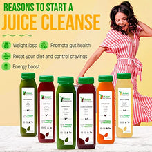 Load image into Gallery viewer, 7 Day Juice Cleanse by Raw Fountain, All Natural Raw Detox Cleanse, Cold Pressed Fruit and Vegetable Juice, Tasty and Energizing, 42 Bottle 12oz, 7 Ginger Shots

