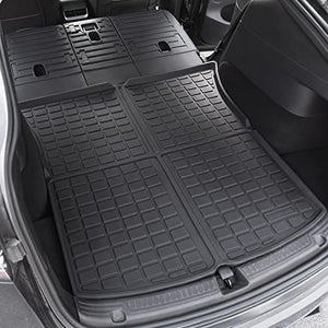Xipoo Fit Tesla Model Y Trunk Mats Back Seat Protector All Weather TPE Backrest Mat for 2022 2021 2020 Tesla Model Y 5 Seater Accessories (Rear Trunk Backrest Mat+Rear Trunk Mat)