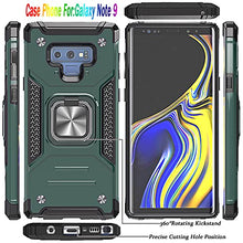 Load image into Gallery viewer, AYMECL for Galaxy Note 9 Case, Note 9 Case with Self Healing Flexible TPU Screen Protector [2 Pack], Military Grade Double Shockproof with Kickstand Protective Case for Samsung Note 9-Dark Green
