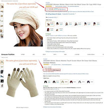 Load image into Gallery viewer, HINDAWI Winter Hat Gloves for Women Knit Snow Ski Outdoor Cap Touch Screen Mittens (Beige)
