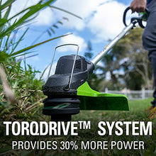 Load image into Gallery viewer, Greenworks 48V 15" Cordless String Trimmer, (2) 2.0Ah USB Batteries (USB Hub) and Dual Port Rapid Charger Included (2 x 24V)
