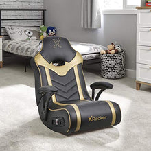 Load image into Gallery viewer, X Rocker 24K 2.1 BT Floor Rocker Gaming Chair, 36.2" x 20.8" x 31.5", Black/Gold
