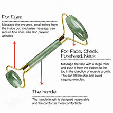 Load image into Gallery viewer, Jade Roller for Face - Facial Massage Tool for Anti Aging Wrinkles and Skin Rejuvenate -100% Natural Jade Stone for Face Eyes (Jade Roller-1pcs)
