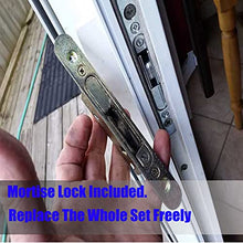 Load image into Gallery viewer, Patio Sliding Glass Door Handle Set with 45° Mortise Lock Suitable for Sliding Glass Patio Door Thickness from 1-1/2" to 1-3/4", Fits 3-15/16” Screw Hole Spacing, Reversible Design(Non-Handed), Black

