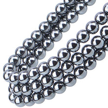 Load image into Gallery viewer, 100Pcs Natural Crystal Beads Stone Gemstone Round Loose Energy Healing Beads with Free Crystal Stretch Cord for Jewelry Making (Hematite, 8MM)
