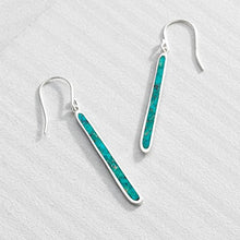 Load image into Gallery viewer, Silpada &#39;Turquoise Drop&#39; Compressed Turquoise Drop Earrings in Sterling Silver
