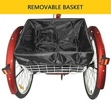 Load image into Gallery viewer, Adult Tricycles Three Wheel Trike Bike Cruiser 7 Speed, Adult Trikes 24 inch Wheels Low Step-Through with Cargo Basket/Full Assembly Tool for Women, Men, Seniors (Cool Red, 26'' Wheel)
