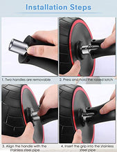 Load image into Gallery viewer, NORSENS Ab Roller Wheel, 3-in-1 Ab Wheel Roller for Abdominal Exercise with Knee Pad, Adjustable Speed Jump Rope and Push up Bars, Exercise Equipment for Home Gym Office Workout
