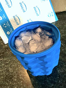 The Ultimate Ice Cube Maker Silicone Bucket with Lid Makes Small Size Nugget Ice Chips for Soft Drinks, Cocktail Ice, Wine On Ice, Crushed Ice Maker Cylinder Ice Trays, Ice Cup Maker Mold, Ice Holder