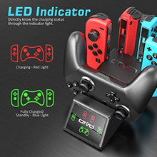 Load image into Gallery viewer, Switch Controller Charger Dock Station Compatible with Nintendo Switch Joycon&amp;Pro Controller, OIVO Upgraded 5-in-1 Switch Remote Controller Charger for Nintendo Switch - 2.8FT Type C Cable Included
