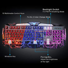 Load image into Gallery viewer, BlueFinger Backlit Gaming Keyboard and Mouse Combo,USB Wired Backlit Keyboard Mouse Game Set,Multimedia Keys,3 Color LED Crack Illumination Keyboard Mouse for Game and Work
