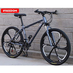 Ninasill Adult Mountain Bikes, 26 Inch 21 Speed Gears Dual Disc Brakes Mountain Bicycle Steel Carbon Mountain Trail Bike High Carbon Steel Full Suspension Frame Folding Outroad Bikes, US Shipment