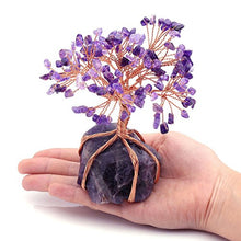Load image into Gallery viewer, Jovivi Natural Amethyst Crystal Money Tree Crystal Quartz Feng Shui Wealth Ornament Tree of Life Healing Crystals Reiki Office Living Room Table Decoration Good Luck Health Figurine Gift
