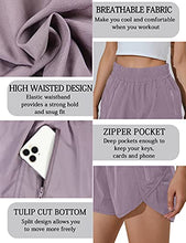 Load image into Gallery viewer, BMJL Women's Running Shorts Elastic High Waisted Shorts Pocket Sporty Workout Shorts Quick Dry Athletic Shorts Pants(L,Purple)
