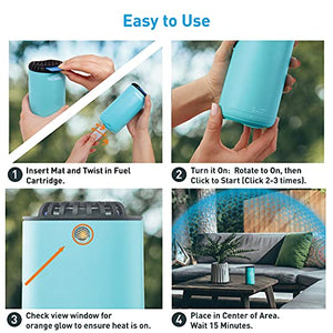 Thermacell Patio Shield Mosquito Repeller, Blue; Highly Effective Mosquito Repellent for Patio; No Candles or Flames, DEET-Free, Scent-Free, Bug Spray Alternative; Includes 12-Hour Refill